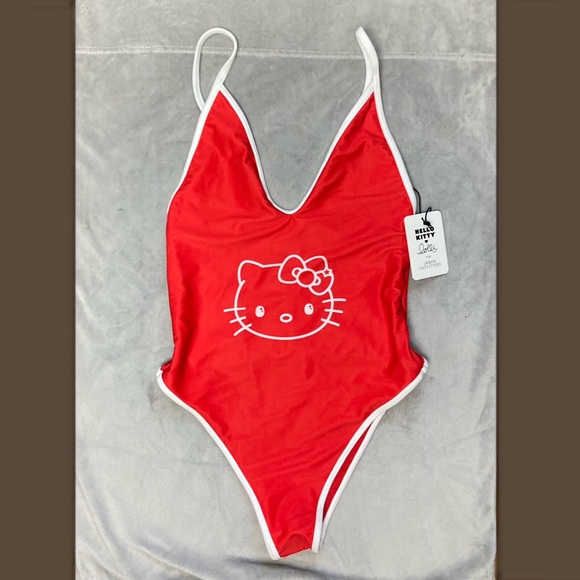 New Lolli x UO Hello Kitty Cherry Red One Piece Swimsuit S - Picture 1 of 9